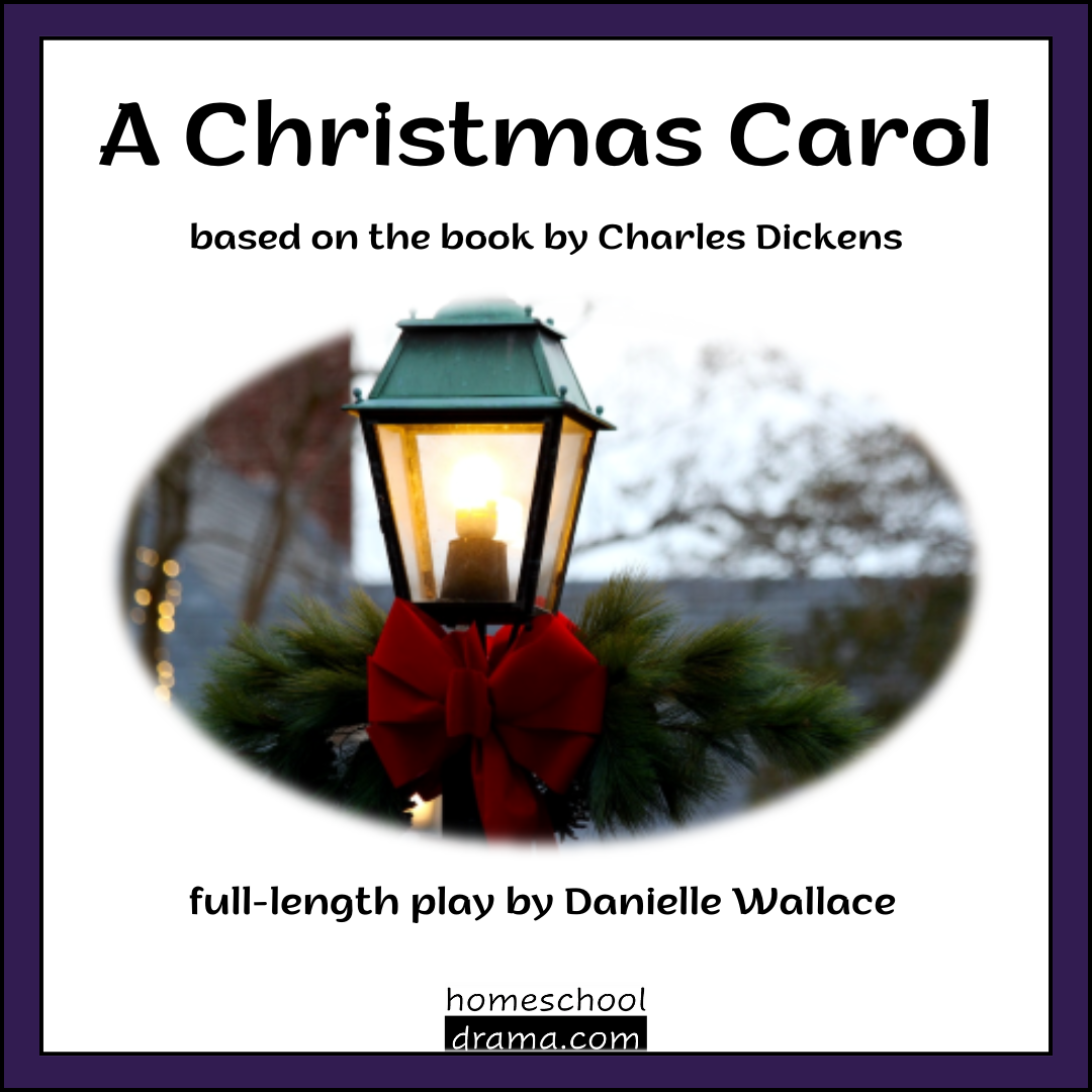 Christmas lantern for cover of A Christmas Carol full-length play at homeschooldrama.com