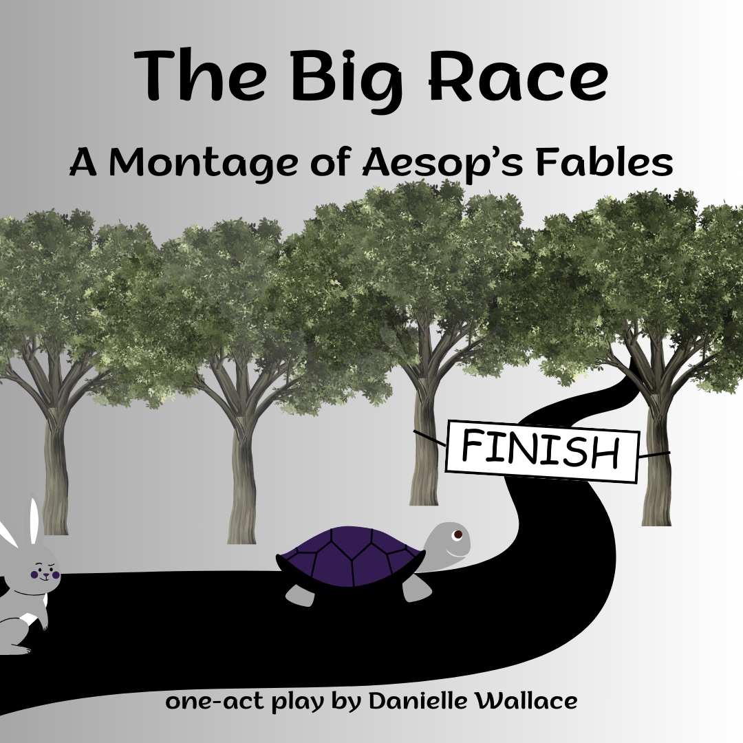 The Big Race A Montage of Aesop's Fables - Hare chasing Tortoise to the finish line - homeschooldrama.com