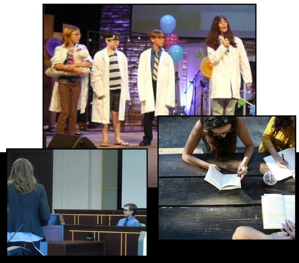 Middle school students acting, playwriting and presenting a mock trial - homeschooldrama.com