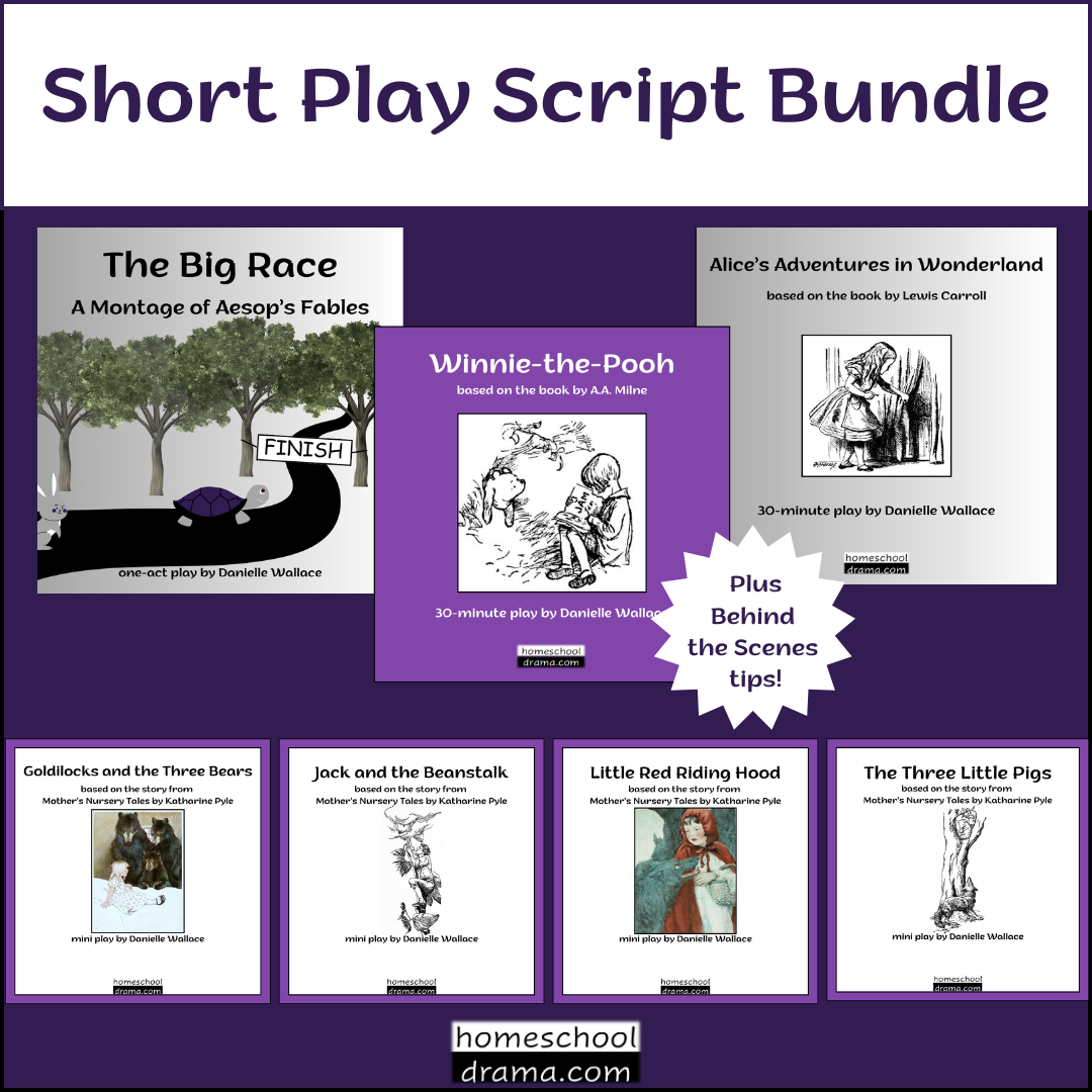 play script covers included in short play script bundle - homeschooldrama.com