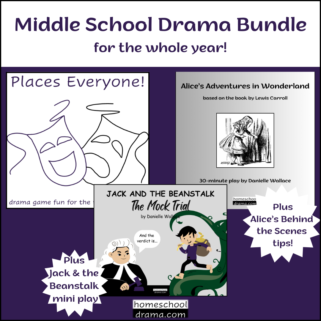 Middle School Drama Bundle drama game curriculum, play script, mock trial - homeschooldrama.com